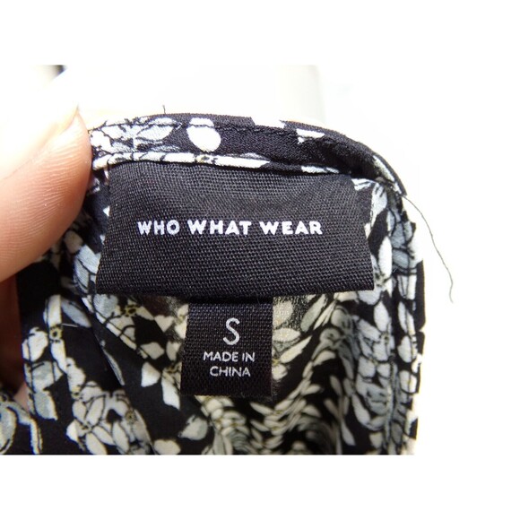 Who What Wear Womens Size S Sleeve Blouse Black Floral - Picture 7 of 9
